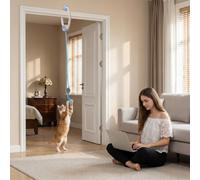 PawHut Interactive Cat Toys for Indoor Kittens & Adult Smart Touch Cat Toy | Automatic, USB Rechargeable, Door Hanging Bouncing Mouse Teaser, for Adult Indoor Cats, Kitten Exercise, Enrichment