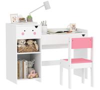 PawHut Kids Desk And Chair Set - Toddler Table And Chair Set - Rabbit Themed - AIYAPLAY | TJ Hughes White