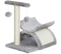 PawHut Kitten Activity Tree with Sisal Scratching Posts, Compact Cat Play Tower with Rotating Bar, Tunnel, Grey Aosom UK