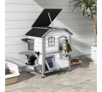 PawHut Kitten Condo with Openable Roof Catio Enclosure Furniture White - D30-236