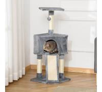 PawHut Corner Cat Tree for Indoor Cats, Kitten Tower with Scratching Post House Ladder Toy - Grey