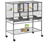 PawHut Large Bird Cage Double Bird Cage Finch Canaries 95 x 45.5 x 102 cm