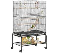 PawHut Large Bird Cage with Stand for Parakeets 79 x 49 x 133 cm Black