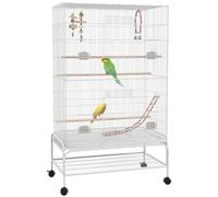 PawHut Large Bird Cage with Stand for Parakeets 79 x 49 x 133 cm White