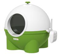 PawHut Large Cat Litter Box, Hooded Cat Litter Tray with Lid, Scoop, Top Handle, Front Entrance, 53 x 51 x 48cm - Green
