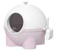 PawHut Large Cat Litter Box w/ Scoop - Front Entrance - 53 x 51 x 48cm - Pink | TJ Hughes