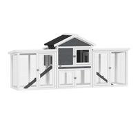 PawHut Wood Chicken Coop Hens Cage Poultry House with Nesting Boxes Run