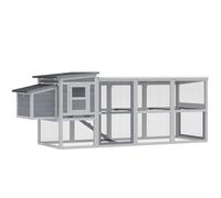 PawHut Large Chicken Coop, Wooden Hen House with Covered Run, Nesting Box, Pull-Out Tray, Opening Asphalt Roof