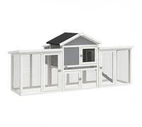 PawHut Large Chicken Coop, Wooden Outdoor Chicken Cage Poultry Hen House with Nesting Box