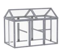 PawHut Large Chicken Run Pet Playpen Combinable Design Grey | Wooden Chicken Coop