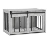 PawHut Large Dog Crate, 100 cm Dog Crate Furniture with Removable Cushion for Large Dogs - Grey Aosom UK