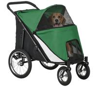 PawHut Pet Stroller Foldable Design for M/L Dogs, Dark Green, Green