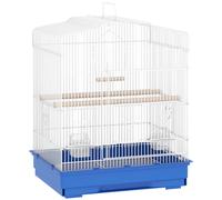 PawHut Large Metal Bird Cage with Perches, Food Bowls, Swing, for Budgies, Parakeets, Blue