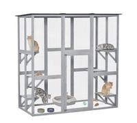 PawHut Large Outdoor Cat House Walk-in Catio 6 Jumping Platforms