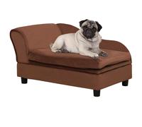 PawHut Luxury Fancy Dog Couch with Hidden Storage Small Dog Sofa Bed with 2"""" Soft Foam Modern Pet Furniture for Puppies & Little Breeds Brown