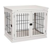 Pawhut Medium-Density Fibreboard 3-Door Small Indoor Pet Cage White