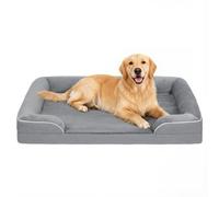 PawHut Memory Foam Dog Bed Sofa, Grey, 112 x 80 x 16.5 cm