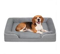PawHut Memory Foam Dog Bed Sofa, Grey, 91.5 x 68.5 x 16.5 cm