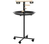 PawHut Metal Bird Table Play Stand, Bird Feeder Station Parrot Perch with Four W