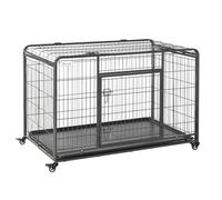 PawHut 81x125cm Metal Dog Cage Kennel w/ Locking Door & Wheels Extra Large Pets