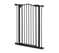 PawHut Pressure Fit Dog Stair Gate No Drilling Safety Gate Auto Close for Doorways, Hallways, 74-80cm Adjustable, 94cm Tall, Black