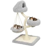 PawHut Modern Cat Tree Tower 115 cm Branch Design with Washable Beds | Cat Tower, Sisal Scratching Post, Holds 1 Cat up to 6kg