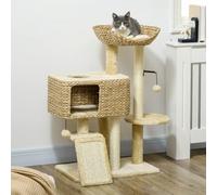 Pawhut Multi-Level Cat Tree With Scratching Post Condo Bed Ramp, 95Cm, Beige Beige