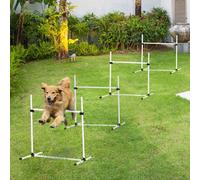 PawHut Dog Agility Equipment Training Height Adjustable Jumps Hurdle 4 Pieces with Carrying Bag for Outdoor