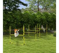 Pawhut New Canine Agility Set Dog Jumping Training Obstacles Course In Yellow Yellow