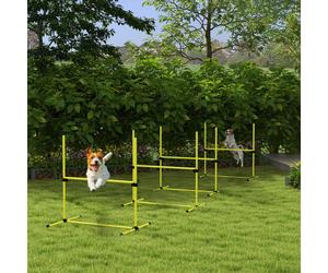 Pawhut New Canine Agility Set Dog Jumping Training Obstacles Course In Yellow Yellow