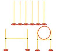 PawHut Portable Pet Agility Training Obstacle Set for Jumping Pole, Ring, Turnst