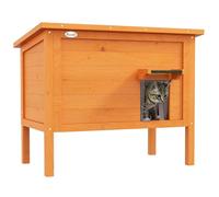 PawHut Outdoor Cat House, Feral Insulate Wooden Kitten House with Removable Floor, Water-Resistant Openable Roof, 85 x 50 x 68.5cm - Orange