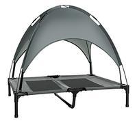 PawHut Elevated Dog Bed with Canopy 92cm - Grey | TJ Hughes