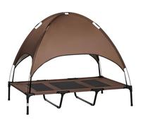 PawHut Outdoor Dog Bed Removable Canopy XL Pets 122 x 92 x 108 cm Brown