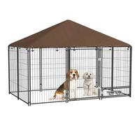 PawHut Outdoor Dog Kennel with Canopy Rotating Bowl 211 x 141 x 151 cm