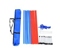 PawHut Pet Agility Set 12x Steel Stakes, 2x Spikes, 1x String. Blue, Red