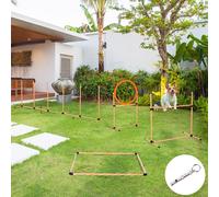 Pawhut Pet Agility Training Equipment Dog Play Run Jump Hurdle Obedience In Orange Orange