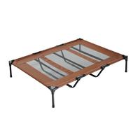PawHut Raised Dog Bed Cooling Elevated Pet Cot with Breathable Mesh for Indoor Outdoor Use Brown, XX Large, 122 x 92 x 23cm