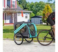 PawHut Pet Bicycle Trailer Dog Cat Bike Carrier Water Resistant for Outdoor Green