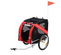 PawHut Pet Trailer Red, Black 730 mm x 1300 mm x 900 mm