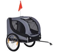 PawHut Pet Bicycle Taile Dog Cat Bike Caie Wate Resistant Tavel Steel Gey