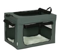 PawHut Pet Carrier Soft Dog Crate for Miniature Dogs 60 x 42 x 42 cm Grey | Portable Cat Carrier, Soft Side Pet Travel Crate, Removable Mat, Carry Bag, Breathable Mesh Window Door