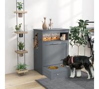 Pawhut Pet Feeder Station, Dog Cat Food Storage Feeding Station, Food Cabinet