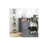 Pawhut Pet Feeder Station Grey One Colour