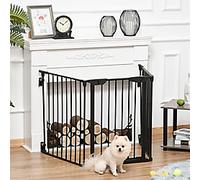PawHut Pet Gate D06-100V01BK 745 x 1800 x 30 mm Black