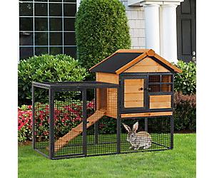 Pawhut Pet House with Slide0out Tray Light Yellow