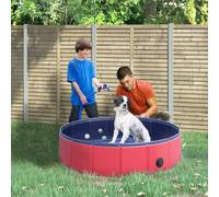 PawHut Round Pet Paddling Pool: Ø80cm Pool in Red
