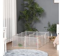 PawHut Pet Playpen & Diy Small Animal Cage w/ 12 Panels For Kittens - Bunnies - Chinchilla - White, White
