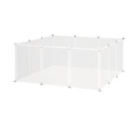 PawHut Pet Playpen DIY Small Animal Cage Open Enclosure Portable Plast