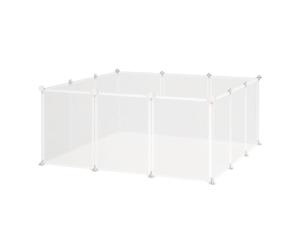 PawHut Pet Playpen Open Enclosure for Hedgehog Guinea Pig 12 Panels White